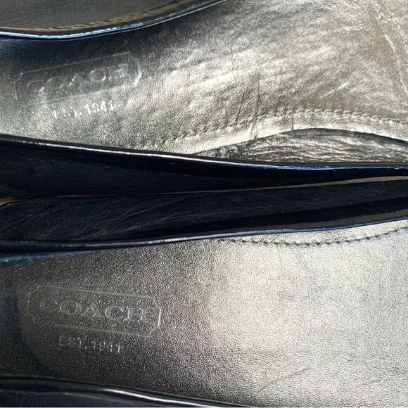 Coach Vinette Black Leather Ballet Flats - Picture 6 of 8